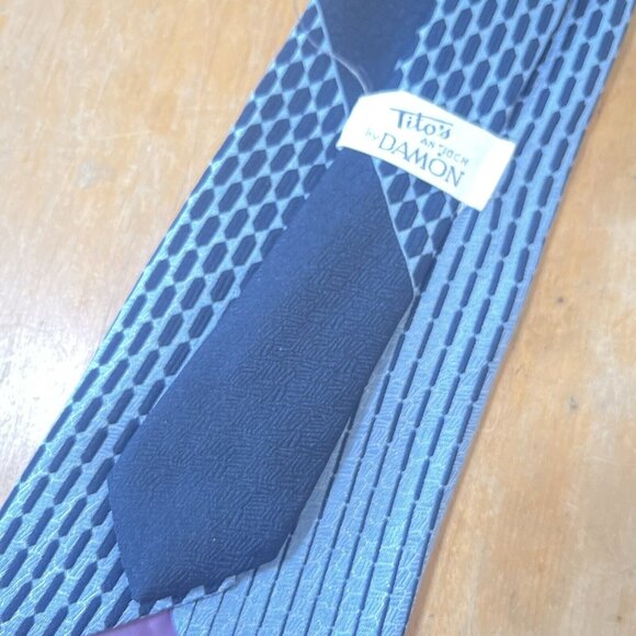 Vintage Mens Tie Titos Of Antioch Blue Polyester - Picture 4 of 8